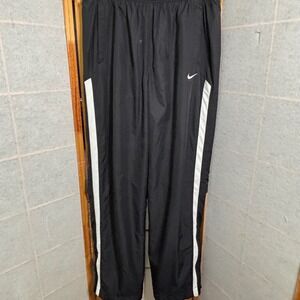 Vintage Nike Track Pants Mens XL Black‎ Ankle Slit Elastic Waist Stretch